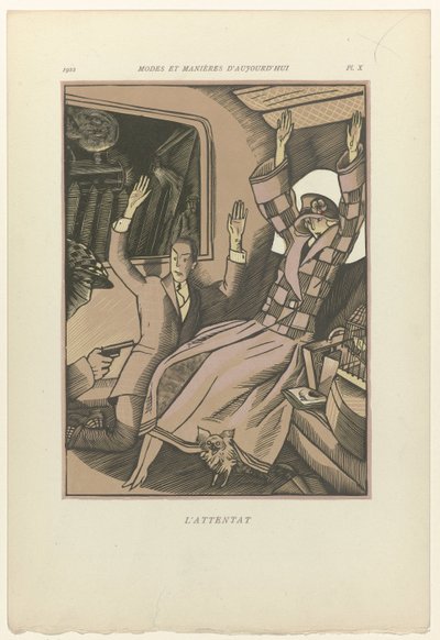 Modas e Maneiras de Hoje, 1922, Pl. 10: O Ataque de Fernand Siméon