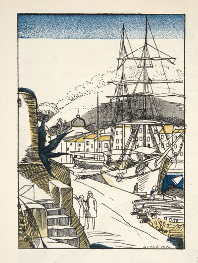 St Tropez de Bon Ton Gazette, pub. 1920 (estêncil) de Fernand Siméon