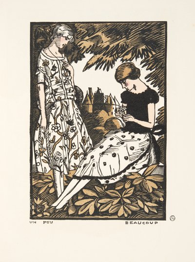 Um pouco, muitos, de uma coleção de placas de moda, 1920 (impressão stencil) de Fernand Siméon
