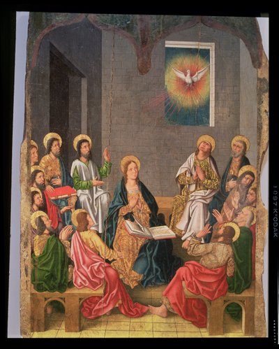 O Pentecostes (óleo no painel) de Fernando (workshop of) Gallego