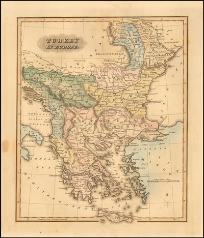 Mapa de 1823 da Turquia na Europa, por Fielding Lucas, Jr. de Fielding Lucas Jr.