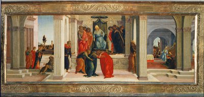 Três cenas da vida de Ester: Mordechai lamenta o destino dos judeus ... de Filippino (attr.to) Lippi