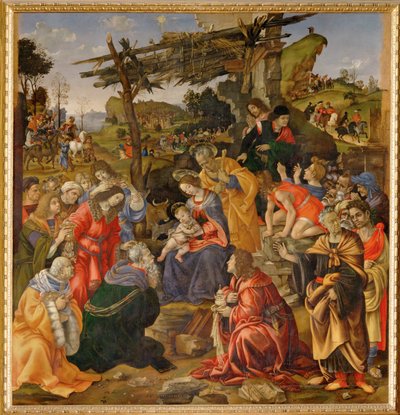 Adoração dos Reis Magos (pintura sobre tela) de Filippino Lippi