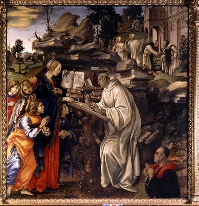 Aparição da Virgem a São Bernardo de Claraval de Filippino Lippi