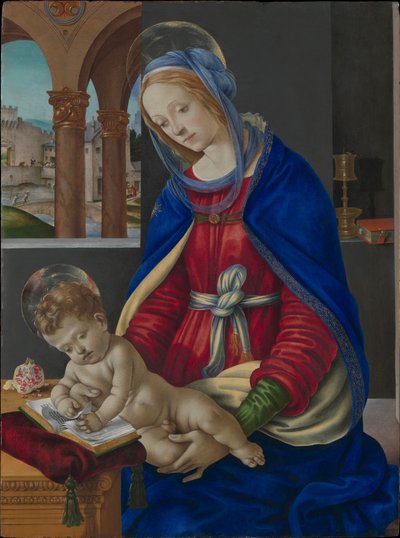Madonna and Child, c.1483-4 (têmpera, óleo e ouro na madeira) de Filippino Lippi