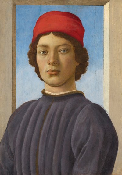 Retrato de um jovem, c.1485 (óleo e têmpera no painel) de Filippino Lippi