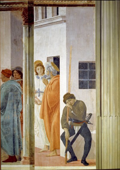 São Pedro libertado da prisão por um anjo Fresco por Filipino Lippi (1457-1504) 1481-1486 Dim 232x89 cm Florence Chiesa di Santa Maria del Carmine, Cappella Brancacci de Filippino Lippi