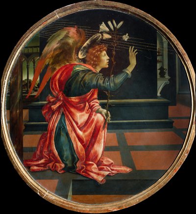 A Anunciação, 1483 (óleo sobre painel de madeira) de Filippino Lippi