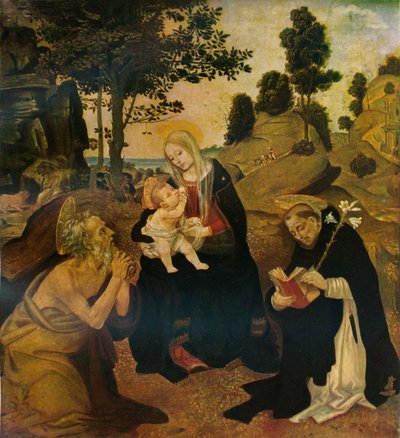 A Virgem e o Menino com os Santos Jerônimo e Dominic, c1485, 1911 de Filippino Lippi