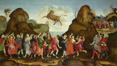A Adoração do Deus Touro Egípcio, Apis, c. 1500 de Filippino, Lippi