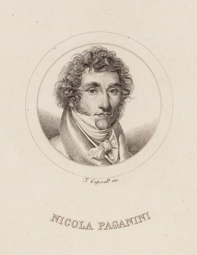 Retrato de Niccolò Paganini 1782-1840, 1840. de Filippo Caporali