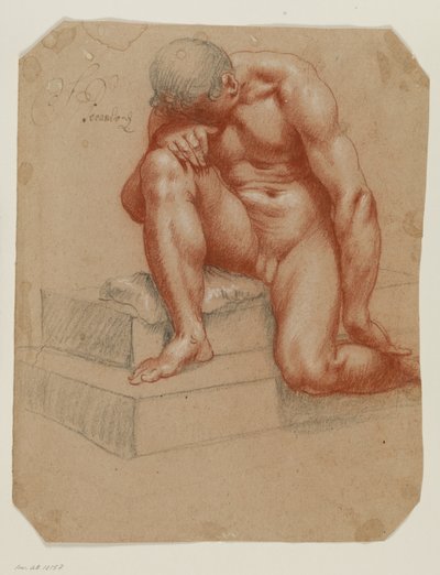 Nu masculino agachado de Filippo Esegrenio