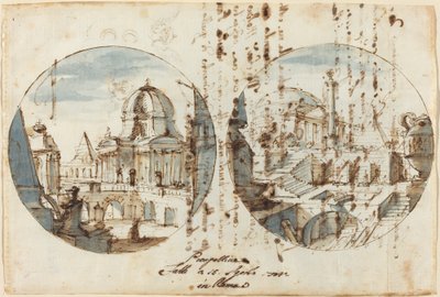 Fantasias arquitetônicas com templos e pirâmides de Filippo Juvarra
