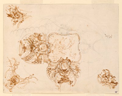Projeto de teto para o Salone di Stupinigi (Salão Principal da Casa de Caça) de Filippo Juvarra