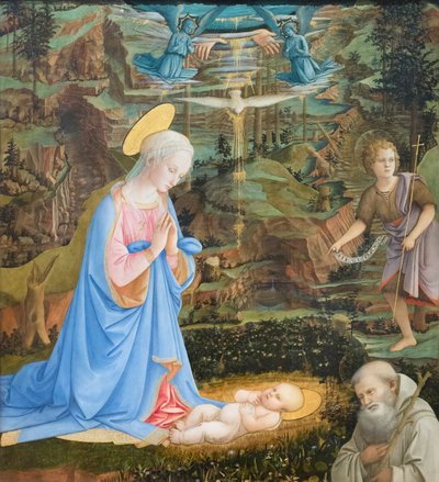 Adoração da Criança com o jovem São João Baptista, São Romualdo de Filippo Lippi