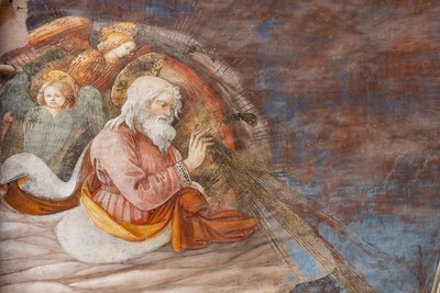 Deus e dois anjos, detalhe da Coroação de Maria de Filippo Lippi