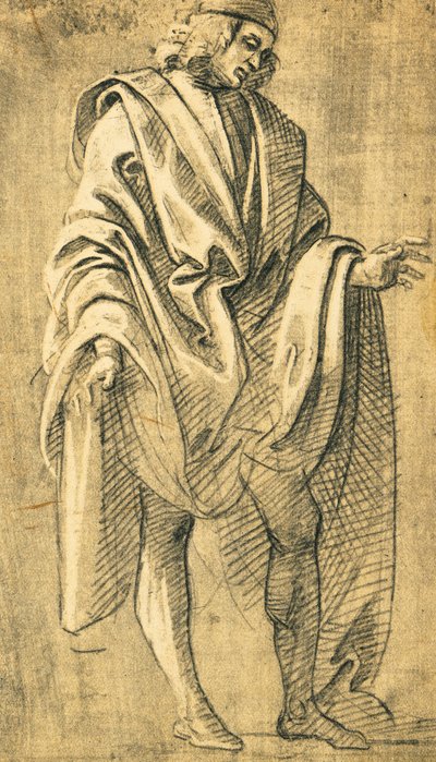 Estudo da figura humana masculina, desenho a lápis por Filippo Lippi (ca 1457-1504) de Filippo Lippi