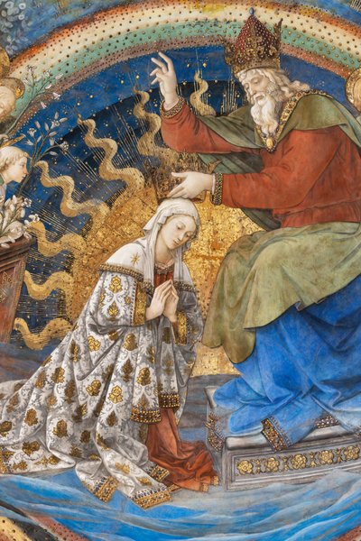 Virgem Maria e Deus, detalhe da coroação de Maria de Filippo Lippi