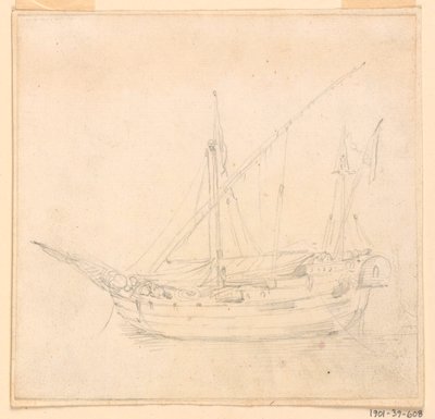 Desenho, Um barco à vela, ca. 1780 de Filippo Marchionni