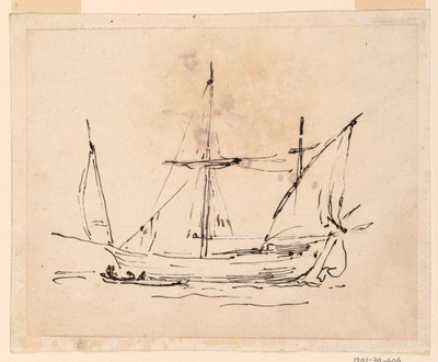Desenho, Um barco à vela, 1770-1800 de Filippo Marchionni