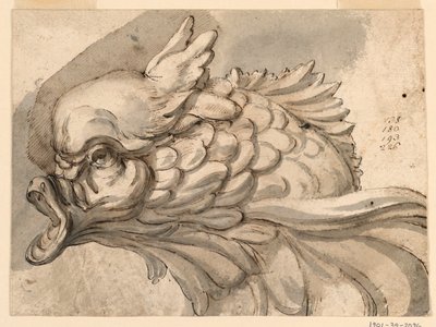 Desenho, Cabeça de um golfinho, ca. 1775 de Filippo Marchionni