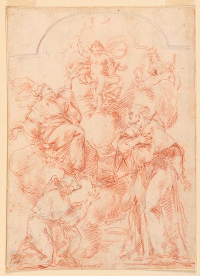 Desenho, Estudo para uma pintura de altar com o Menino Jesus, 1750-1800 de Filippo Marchionni