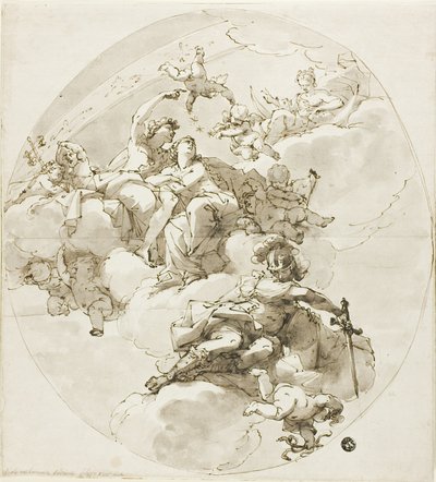 Teto com Baco, Ariadne, Diana e Minerva de Filippo Pedrini