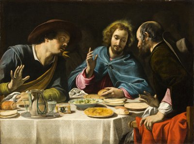 O jantar em Emaús, c.1625 (óleo sobre tela) de Filippo Tarchiani