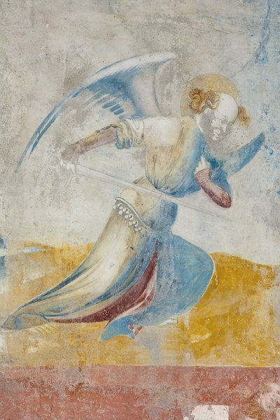 Anjo, detalhe do Juízo Final, c.1400 (detalhe de 3496201) de Filippolo de and Veris da Milano Veris da Milano