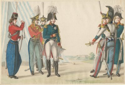 Czar Alexandre I e oficiais russos, 1815 de Finert