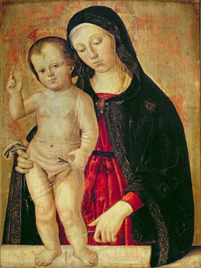 Virgem e Menino (óleo sobre painel) de Fiorenzo di Lorenzo