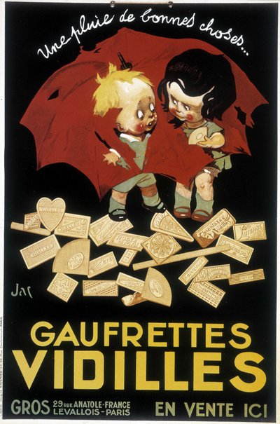 Publicidade francesa para Wafer Vidilles (cartaz) de Firmin Bouisset
