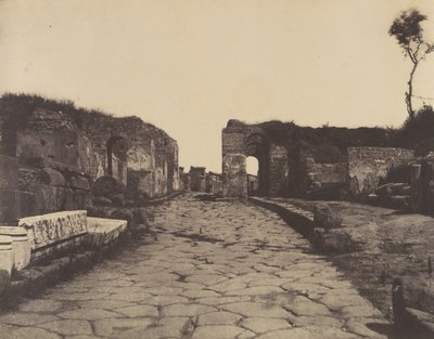 Pompéia, Rua de Pompeu, Monumento Túmulo de Mamia, ca. 1853. de Firmin Eugène Le Dien