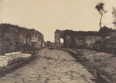Pompéia, Rua de Pompeu, Monumento Túmulo de Mamia, ca. 1853. de Firmin Eugène Le Dien