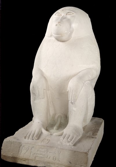 Baboon, Middle Kingdom, possivelmente 7th Dynasty (calcário) de First Intermediate Period Egyptian