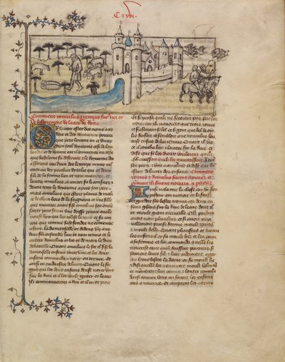 Rómulo e Remo de First Master of the Bible historiale of Jean de Berry