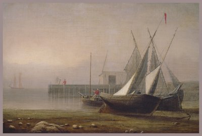 Barcos de pesca na maré baixa, c.1850 de Fitz Henry Lane