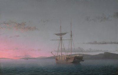 Escunas de madeira ao anoitecer na Baía de Penobscot de Fitz Henry Lane
