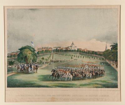 Os Lanceiros Nacionais com os Oficiais de Revisão em Boston Common de Fitz Henry Lane