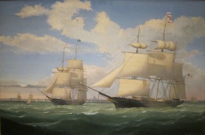 Os navios "Winged Arrow" e "Southern Cross" no porto de Boston de Fitz Henry Lane