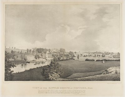 Vista do campo de batalha em Concord, Massachusetts de Fitz Henry Lane