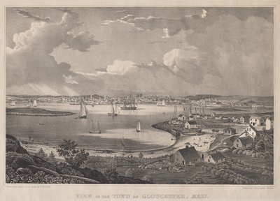 Vista da cidade de Gloucester, Massachusetts. de Fitz Henry Lane