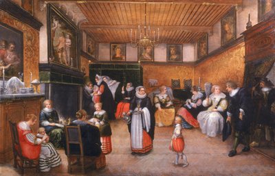 Uma festa de batismo, 1629 de Flemish School
