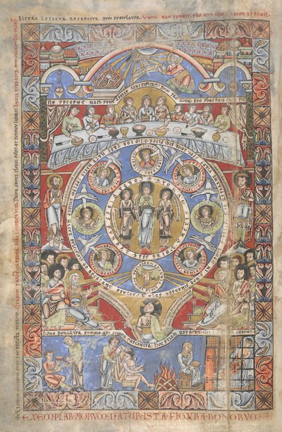 Acrescentar. 17738, f.3v Exegese dos versos de abertura do Livro de Job, ilustração de 