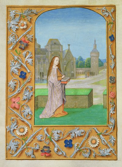 Adicionar 54782 f.70v St. Barbara, das Horas de Hastings, c.1475-83 (velino) de Flemish School