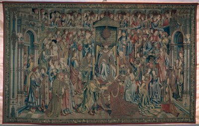 Bate-Seba recebida na Corte, Tapeçaria de Davi e Bate-Seba, c.1510-15 de Flemish School