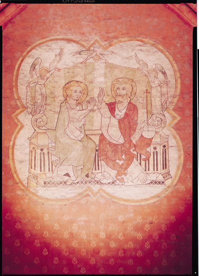 Bênção da Virgem (afresco) de Flemish School