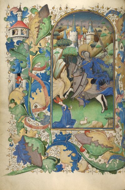 Livro das Horas, 1450-55 (têmpera, folha de ouro e tinta em pergaminho) de Flemish School