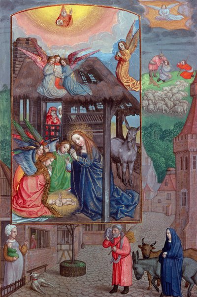 Codex Ser Nov 2844 Nascimento de Cristo, do Livro de Oração Rothschild (velino) de Flemish School