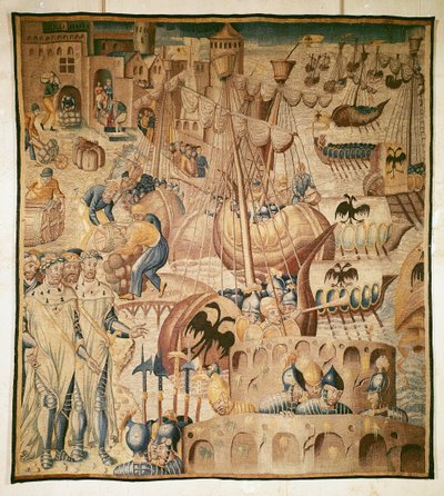 Partida de uma frota de navios de Flemish School